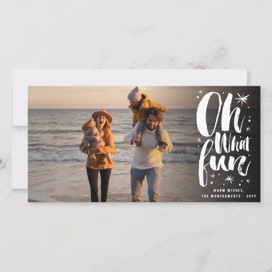 Oh Whatおもしろいブラシスクリプトきらめく星おもしろい写真 シーズンカード (正面)