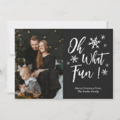 Oh Whatおもしろいブラック書道スノーフレーク写真 シーズンカード (正面)