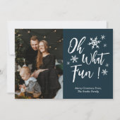 Oh Whatおもしろいブルー書雪片写真 シーズンカード (正面)