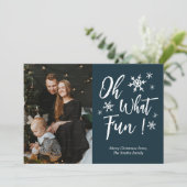 Oh Whatおもしろいブルー書雪片写真 シーズンカード (スタンド正面)