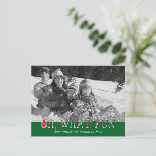 Oh Whatおもしろいホリデーフォトカードはがき シーズンポストカード (スタンド正面)
