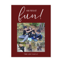 Oh Whatおもしろいホリデーフォトレッドモダンクリスマス