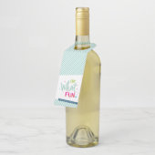 OH WHATおもしろいミントストライプカラフルタイポグラフィ ボトルネックタグ (アングル)