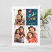 OH WHATおもしろいモダンおもしろいかわいいカラフルタイポグラフィ シーズンカード (スタンド正面)