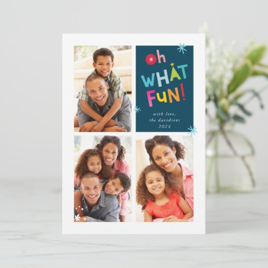 OH WHATおもしろいモダンおもしろいかわいいカラフルタイポグラフィ シーズンカード (スタンド正面)