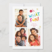 OH WHATおもしろいモダンかわいいおもしろいカラフルタイポグラフィ シーズンカード (正面)