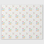 OH WHATおもしろいモダンかわいい明るいカラフルタイポグラフィ ラッピングペーパー (フラット)