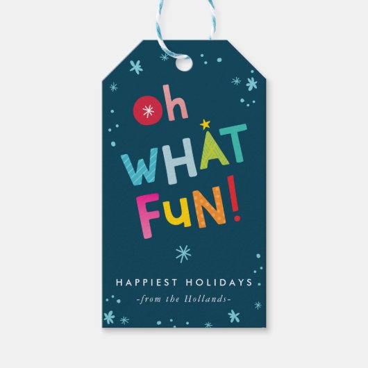 OH WHATおもしろいモダンカラフルタイポグラフィ ギフトタグ (正面)