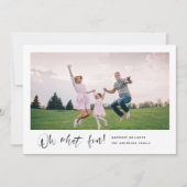 OH Whatおもしろいモダンスクリミニマルプトホリデー写真 シーズンカード (正面)