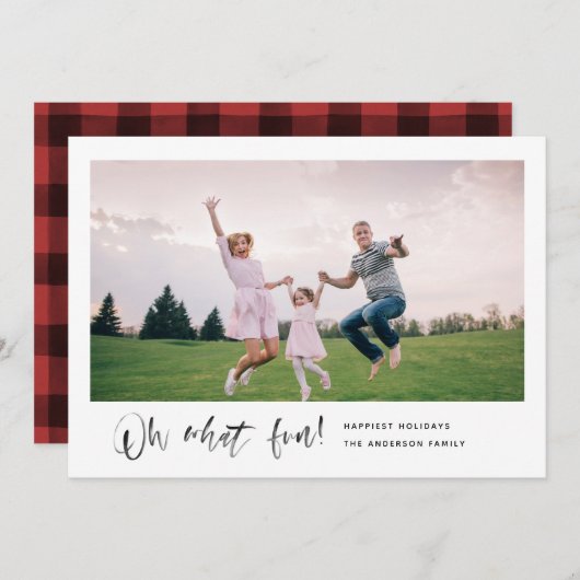OH Whatおもしろいモダンスクリミニマルプトホリデー写真 シーズンカード (正面/裏面)