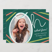 Oh Whatおもしろいモダン Green Photo シーズンカード (正面/裏面)