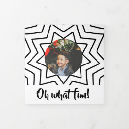 Oh Whatおもしろい写真のパーソナライズされたクリスマス 三つ折りクリスマスカード