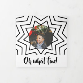 Oh Whatおもしろい写真のパーソナライズされたクリスマス 三つ折りクリスマスカード