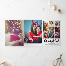 Oh Whatおもしろい写真のパーソナライズされたクリスマス 三つ折りクリスマスカード