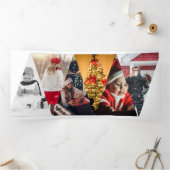 Oh Whatおもしろい写真のパーソナライズされたクリスマス 三つ折りクリスマスカード (内部)