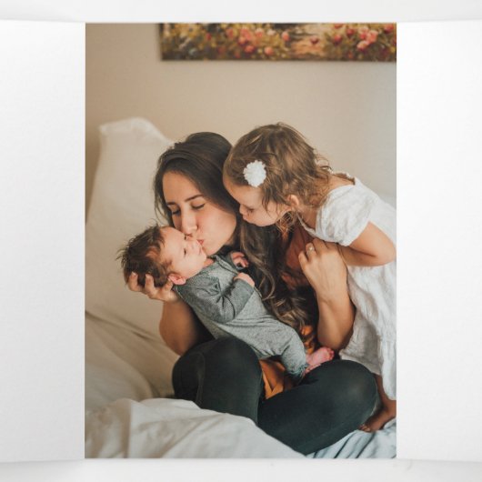 Oh Whatおもしろい写真のパーソナライズされたクリスマス 三つ折りクリスマスカード (内部中)