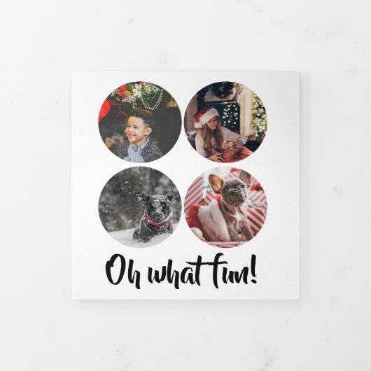 Oh Whatおもしろい写真のパーソナライズされたクリスマス 三つ折りクリスマスカード (カバー)