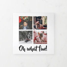 Oh Whatおもしろい写真のパーソナライズされたクリスマス 三つ折りクリスマスカード