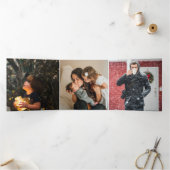 Oh Whatおもしろい写真のパーソナライズされたクリスマス 三つ折りクリスマスカード (内部)