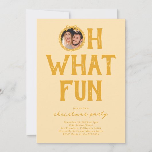 Oh Whatおもしろい写真クリスマスパーティー 招待状 (正面)