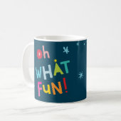 OH WHATおもしろい写真モダンカラフルタイポグラフィ コーヒーマグカップ (正面左)