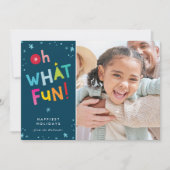OH WHATおもしろい写真モダンカラフルタイポグラフィ シーズンカード (正面)