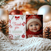 Oh Whatおもしろい冬誕生日写真サンキューカード 招待状