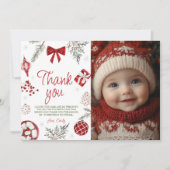 Oh Whatおもしろい冬誕生日写真サンキューカード 招待状 (正面)