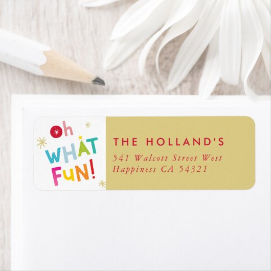 OH WHATおもしろい引用文モダンカラフルかわいいタイポグラフィ ラベル (インサイチュ)