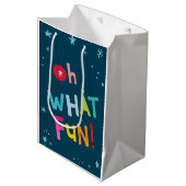 OH WHATおもしろい引用文モダンカラフルタイポグラフィ ミディアムペーパーバッグ (正面アングル)
