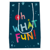 OH WHATおもしろい引用文モダンカラフルタイポグラフィ ミディアムペーパーバッグ (裏面)