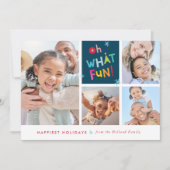 OH WHATおもしろい数々のカラフルモダンタイポグラフィ シーズンカード (正面)