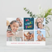 OH WHATおもしろい数々のカラフルモダンタイポグラフィ シーズンカード (スタンド正面)