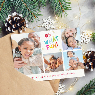 OH WHATおもしろい数々のカラフルモダンタイポグラフィ シーズンカード