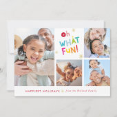 OH WHATおもしろい数々のカラフルモダンタイポグラフィ シーズンカード (正面)