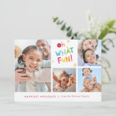 OH WHATおもしろい数々のカラフルモダンタイポグラフィ シーズンカード (スタンド正面)