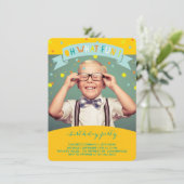 Oh Whatおもしろい紙吹雪子供の誕生日パーティー招待状 招待状 (スタンド正面)