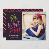 Oh Whatおもしろい編集可能カラーホリデーフォトカード シーズンカード (正面/裏面)