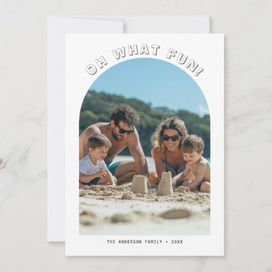 Oh Whatおもしろい航海のクリスマスファミリーアーチ写真 シーズンカード (正面)