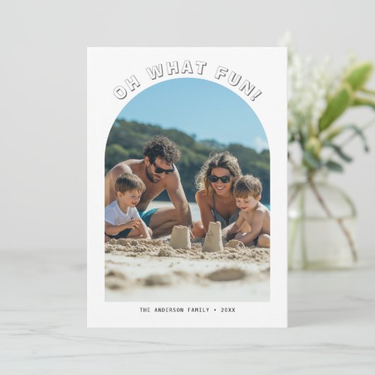 Oh Whatおもしろい航海のクリスマスファミリーアーチ写真 シーズンカード (スタンド正面)