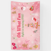 Oh Whatおもしろい誕生日バナー背景、ピンク 横断幕 (縦)