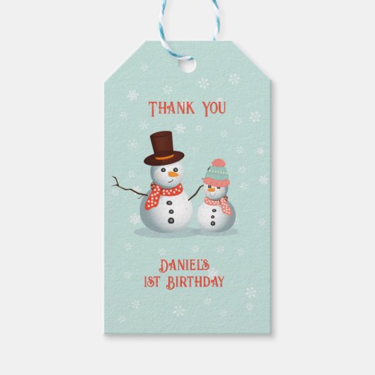 Oh Whatおもしろい雪だるま誕生日 ギフトタグ (正面)