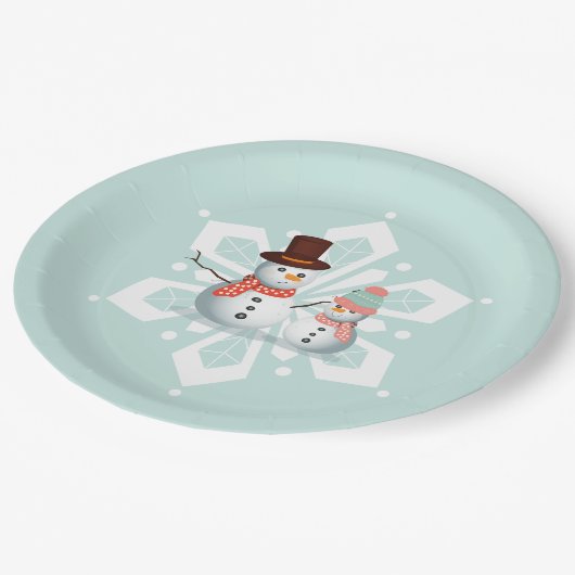 Oh Whatおもしろい雪だるま誕生日 ペーパープレート (アングル)