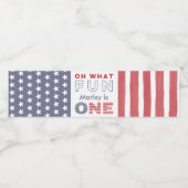 Oh Whatおもしろい1歳 – 赤白青1歳の誕生日パーティー ペットボトルラベル (シングルラベル)