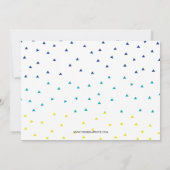 Oh Whatおもしろい1st誕生日フォトパーティー招待状/青 招待状 (裏面)