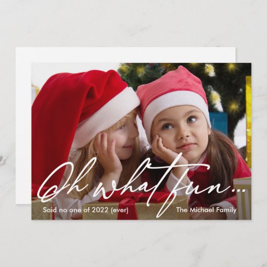 Oh Whatおもしろい2022年の写真新年 シーズンカード (正面/裏面)