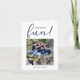 Oh Whatおもしろい4 Photo Collageネイビーブルークリスマス シーズンカード