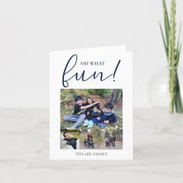 Oh Whatおもしろい4 Photo Collageネイビーブルークリスマス シーズンカード