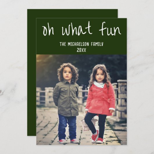 Oh Whatおもしろい：クリスマスファミリーの写真 シーズンカード (正面/裏面)