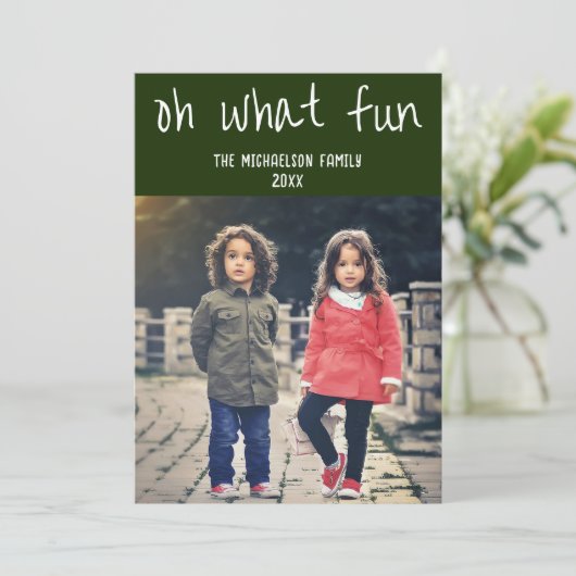 Oh Whatおもしろい：クリスマスファミリーの写真 シーズンカード (スタンド正面)